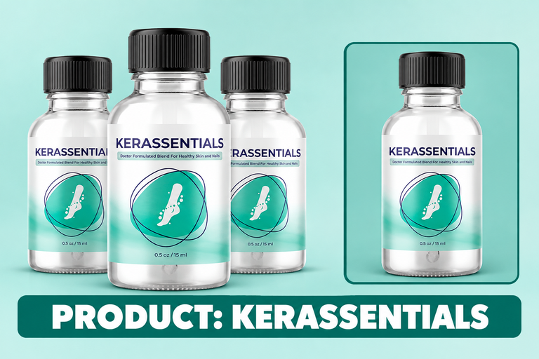 Kerassentials supplement bottle for healthy skin and nails